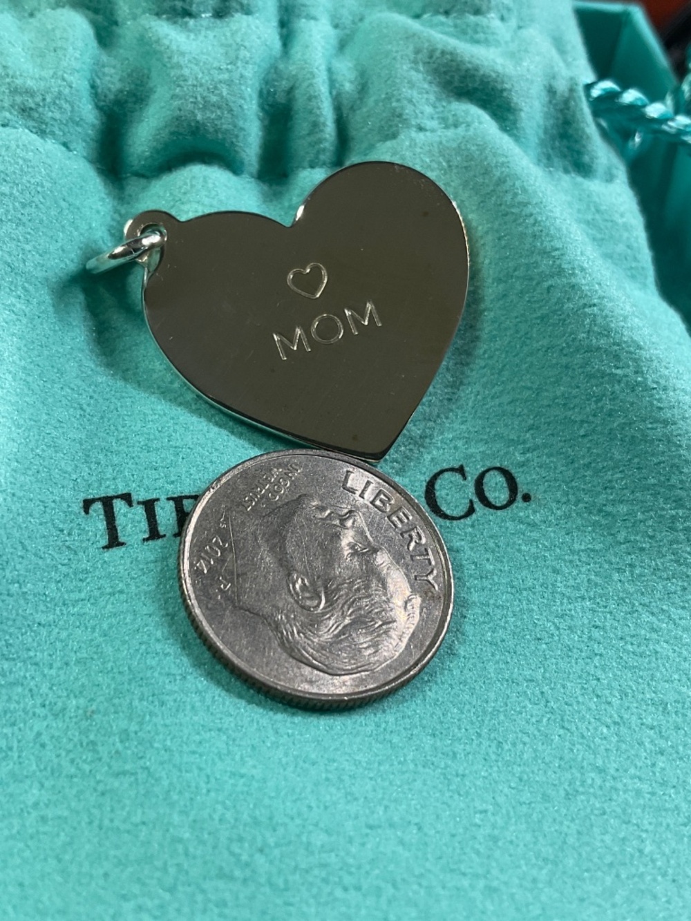 Tiffany & Co heart MOM heart tag charm 925 NEW W/box - Picture 6 of 6